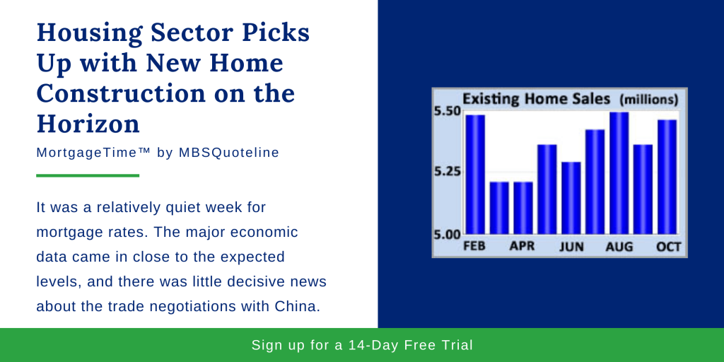 Housing Sector Picks Up with New Home Construction on the Horizon mortgagetime mbsquoteline chart